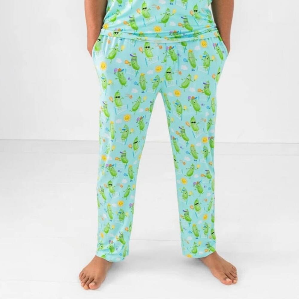 Little Sleepies Bamboo Pajama Pants Pickles Playing Pickleball Novelty NWT L